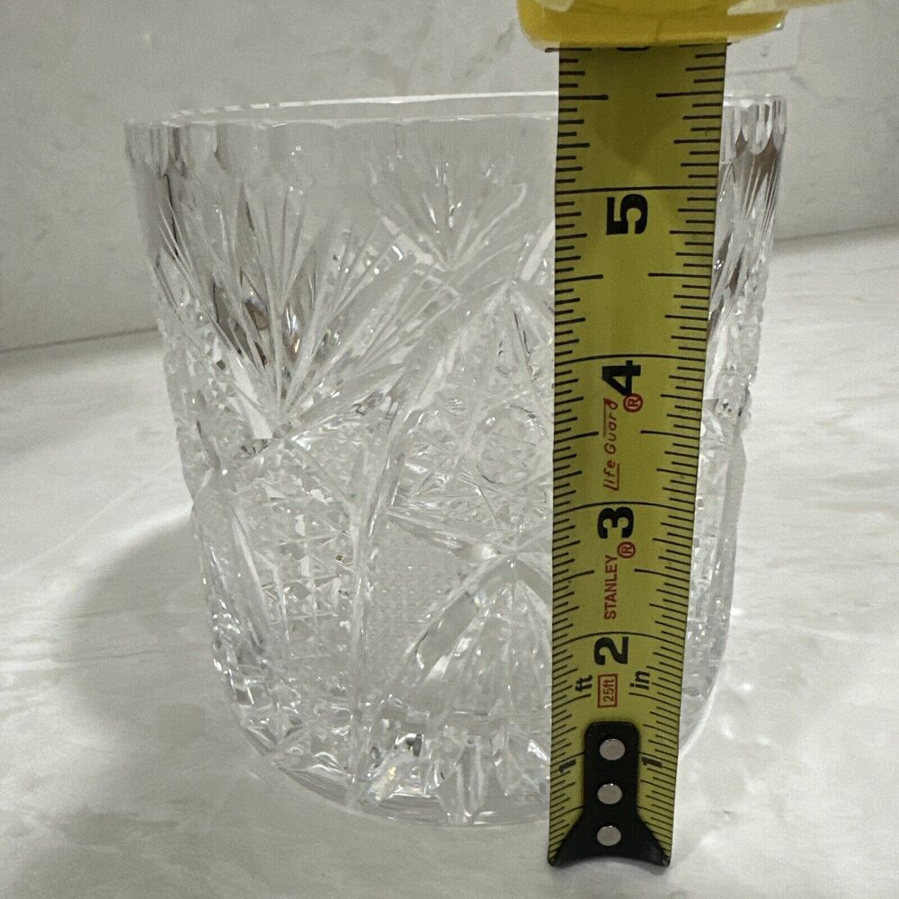 Pair Crystal Clear Industries 24% Lead Crystal Jar - Edinburgh Pattern 5” Star - Picture 7 of 9